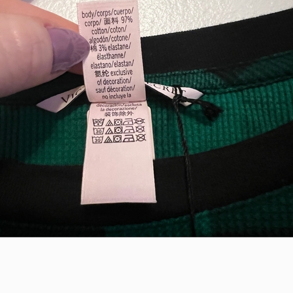 Victoria's Secret Thermal Green Plaid Nightshirt/Nightgown- Size XL - Picture 5 of 8
